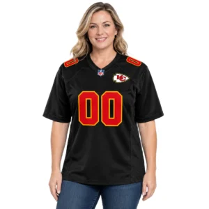 Black KC Chiefs Custom Jersey for Fan Gift Professional