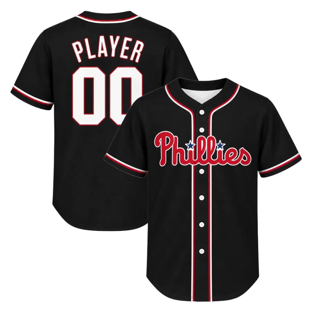 Black Philadelphia Phillies Jersey Elite Custom NFL Baseball