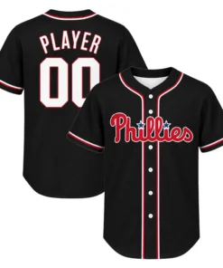 Black Philadelphia Phillies Jersey Elite Custom NFL Baseball