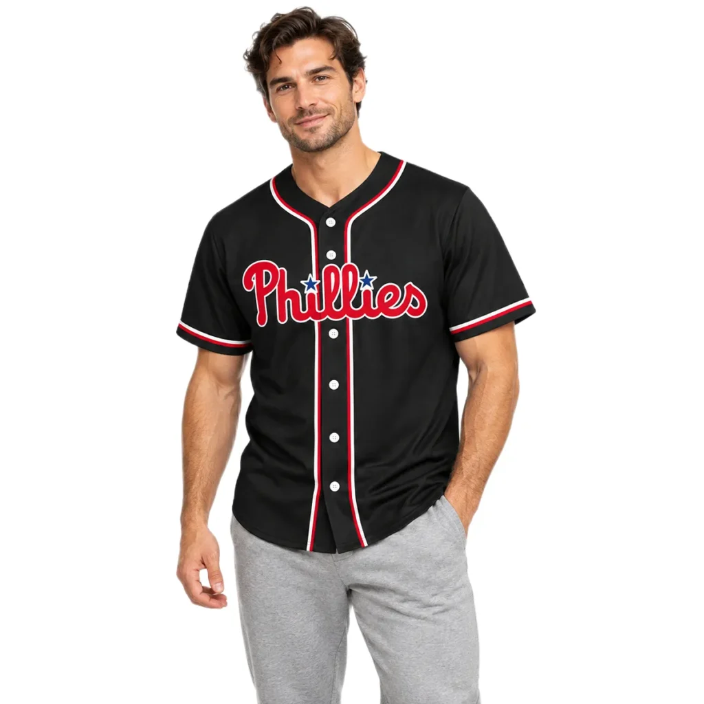 Black Philadelphia Phillies Jersey Elite Custom NFL Baseball