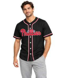 Black Philadelphia Phillies Jersey Elite Custom NFL Baseball