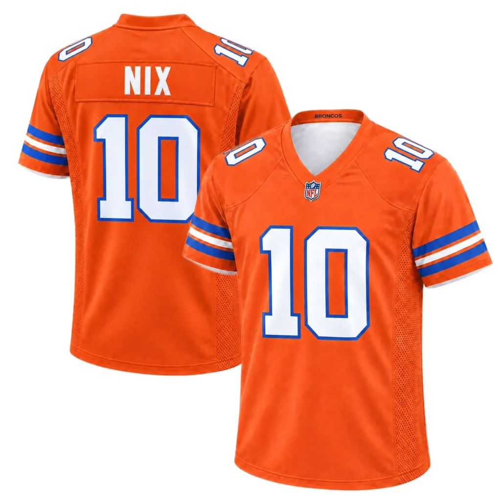 Bo Nix Broncos Home Jersey Orange– Captivating Fan Style