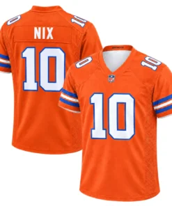 Bo Nix Broncos Home Jersey Orange– Captivating Fan Style