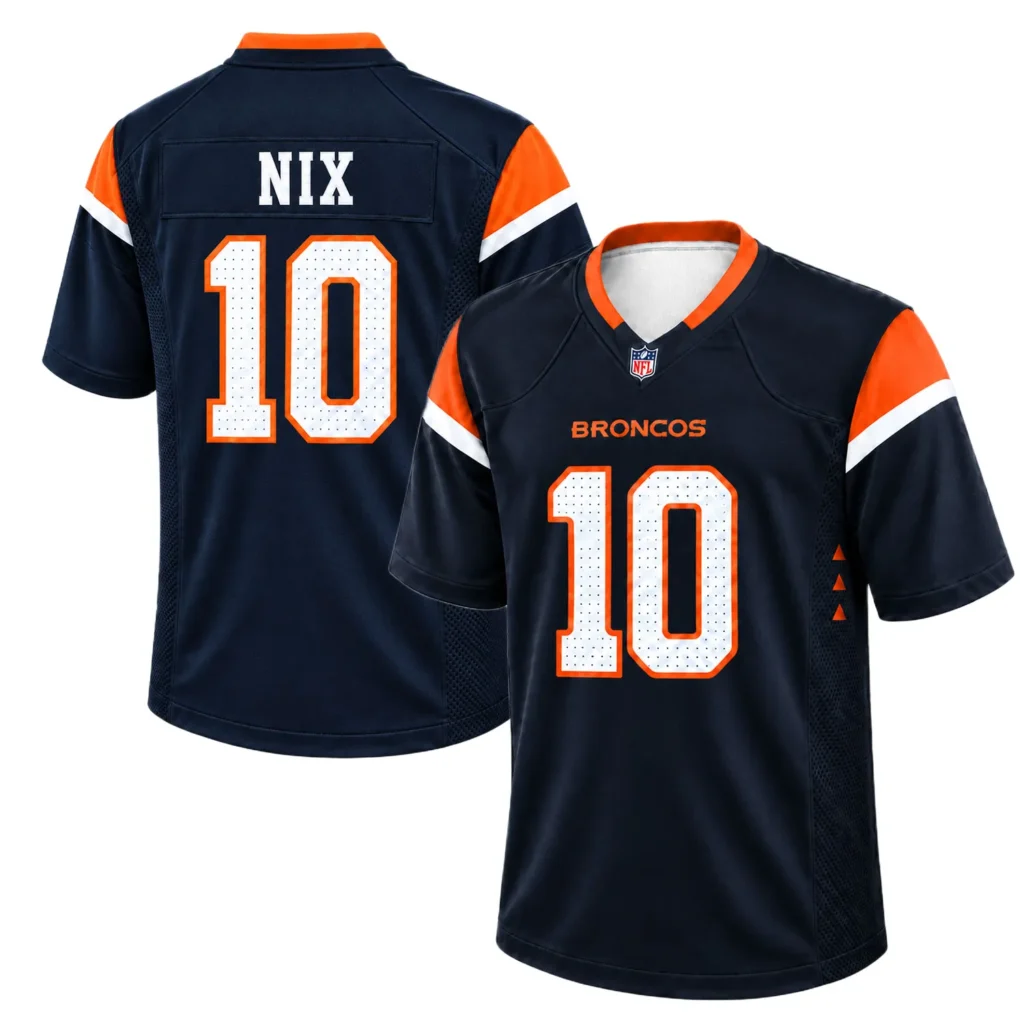 Bo Nix Football Jersey Bold Name Number – Vibrant Broncos Fan Wear
