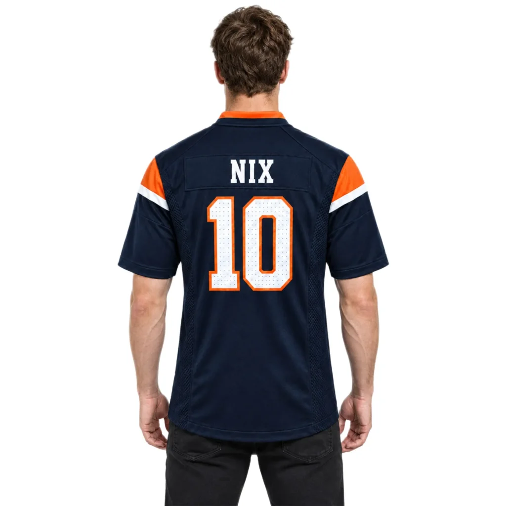 Bo Nix Football Jersey Bold Name Number – Vibrant Broncos Fan Wear