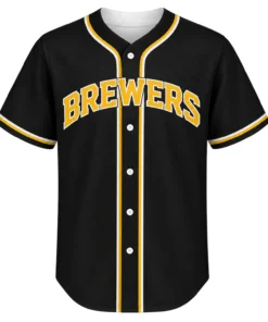 Brewers Black Baseball Jersey Strong Fan Design