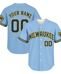Brewers Powder Blue Jersey Bold Custom Style