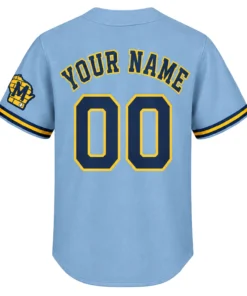 Brewers Powder Blue Jersey Bold Custom Style