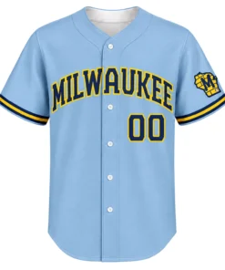 Brewers Powder Blue Jersey Bold Custom Style