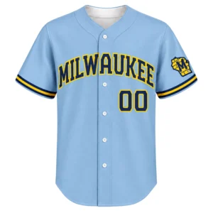 Brewers Powder Blue Jersey Bold Custom Style