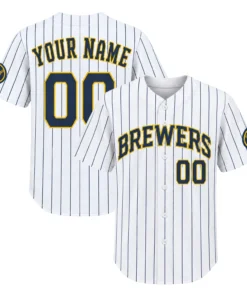 Brewers White Pinstripe Jersey Bold Alternate Home
