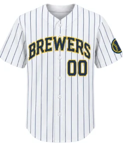 Brewers White Pinstripe Jersey Bold Alternate Home
