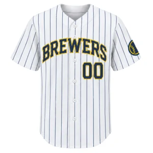 Brewers White Pinstripe Jersey Bold Alternate Home