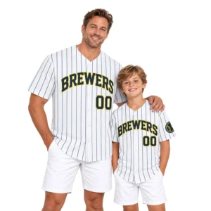 Brewers White Pinstripe Jersey Bold Alternate Home