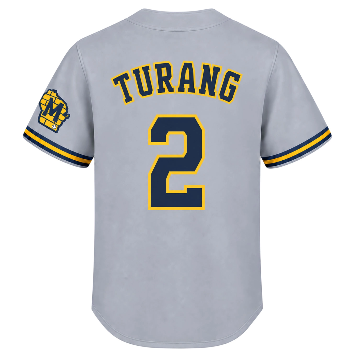 Brice Turang Brewers Gray Jersey Elite Away Style