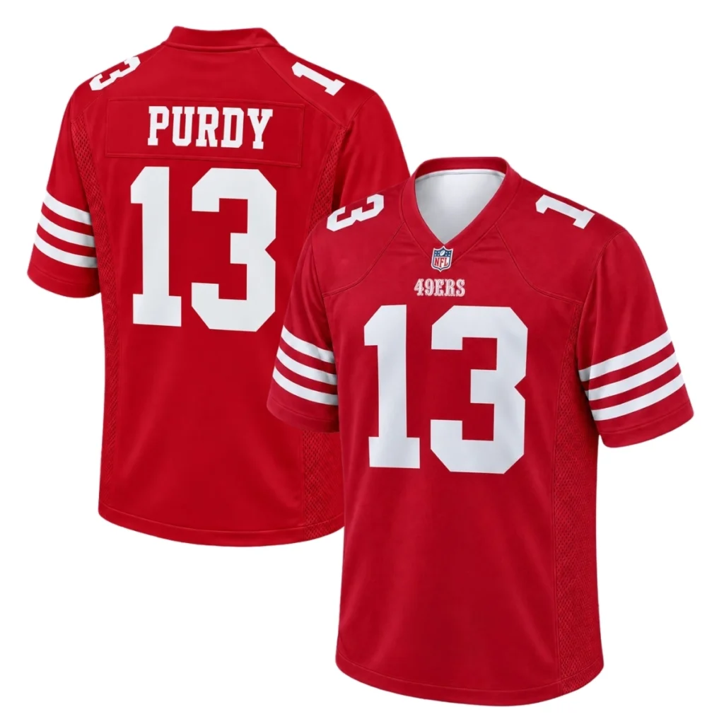 Brock Purdy 49ers Jersey Bold Red Home Style
