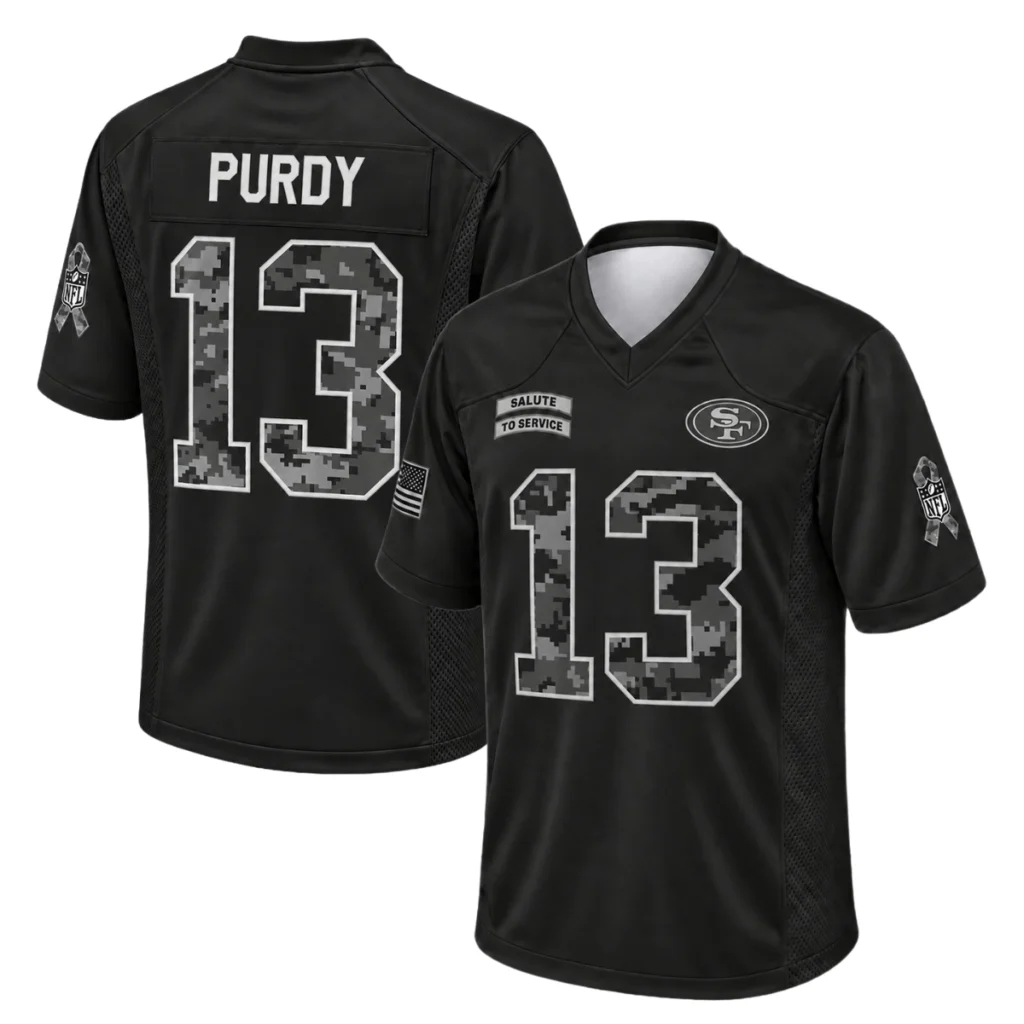 Brock Purdy Jersey Black Dynamic 2026 Salute Style