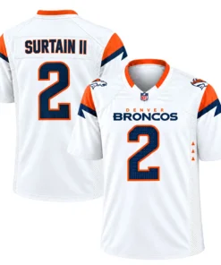 Broncos White Jersey Patrick Surtain II Dazzling Wear