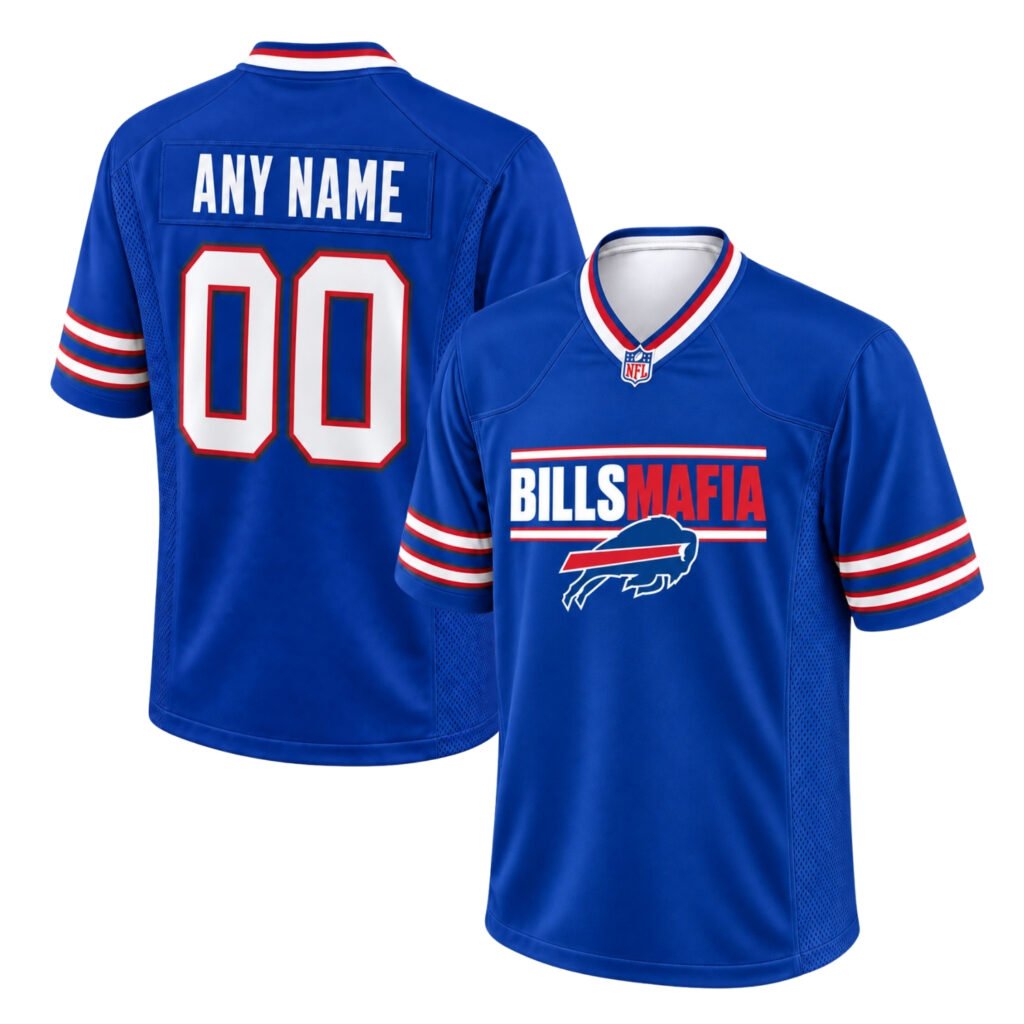 Buffalo Bills Football Jersey Bold Big Size Mafia Style