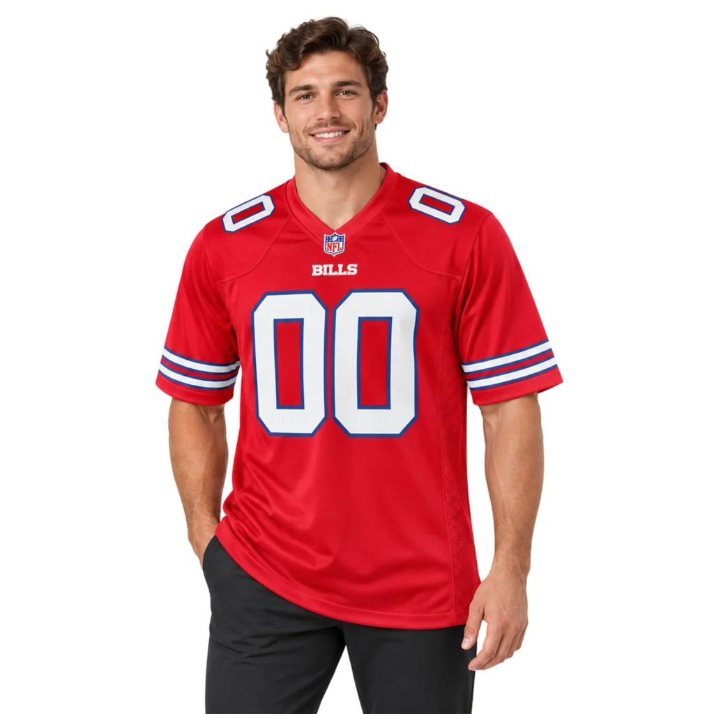 Buffalo Bills Football Jersey Custom Exclusive Red Look