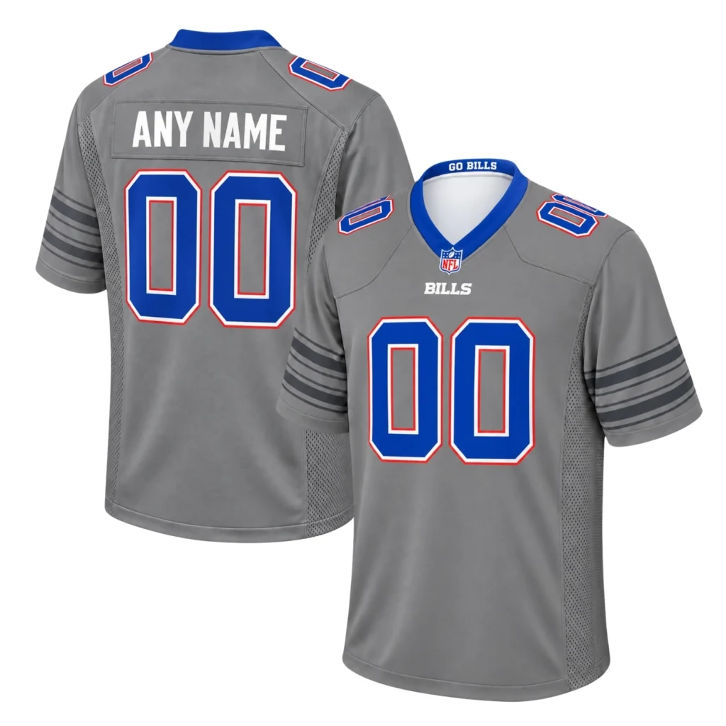Buffalo Bills Gray Football Jersey Bold Custom Game Style