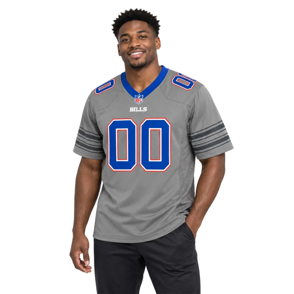 Buffalo Bills Gray Football Jersey Bold Custom Game Style