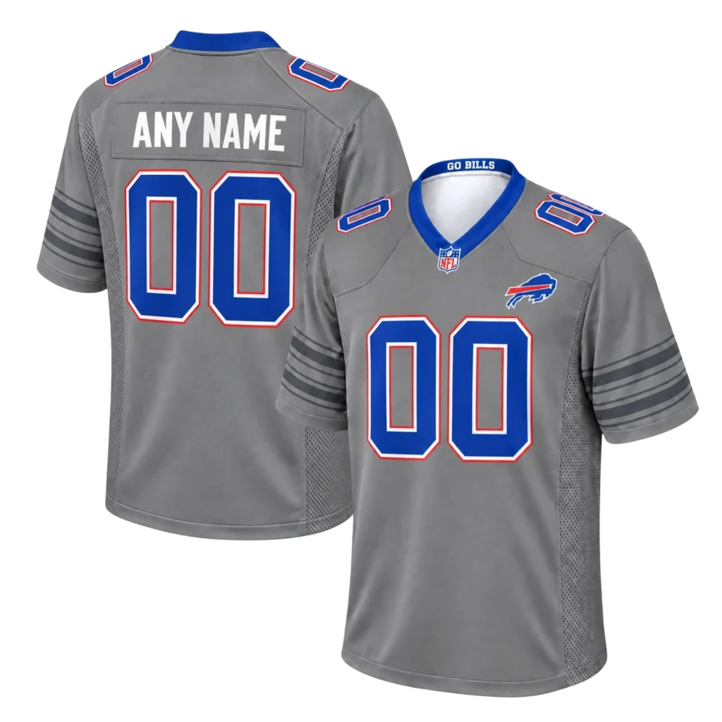 Buffalo Bills Gray Jersey Custom Bold Nickel City Game Jersey