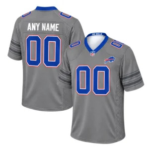 Buffalo Bills Gray Jersey Custom Bold Nickel City Game Jersey