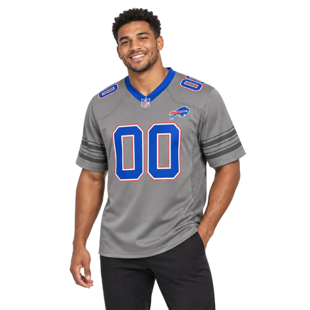 Buffalo Bills Gray Jersey Custom Bold Nickel City Game Jersey