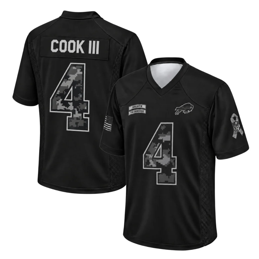 Buffalo Bills James Cook III Jersey Bold Black 2026 Salute