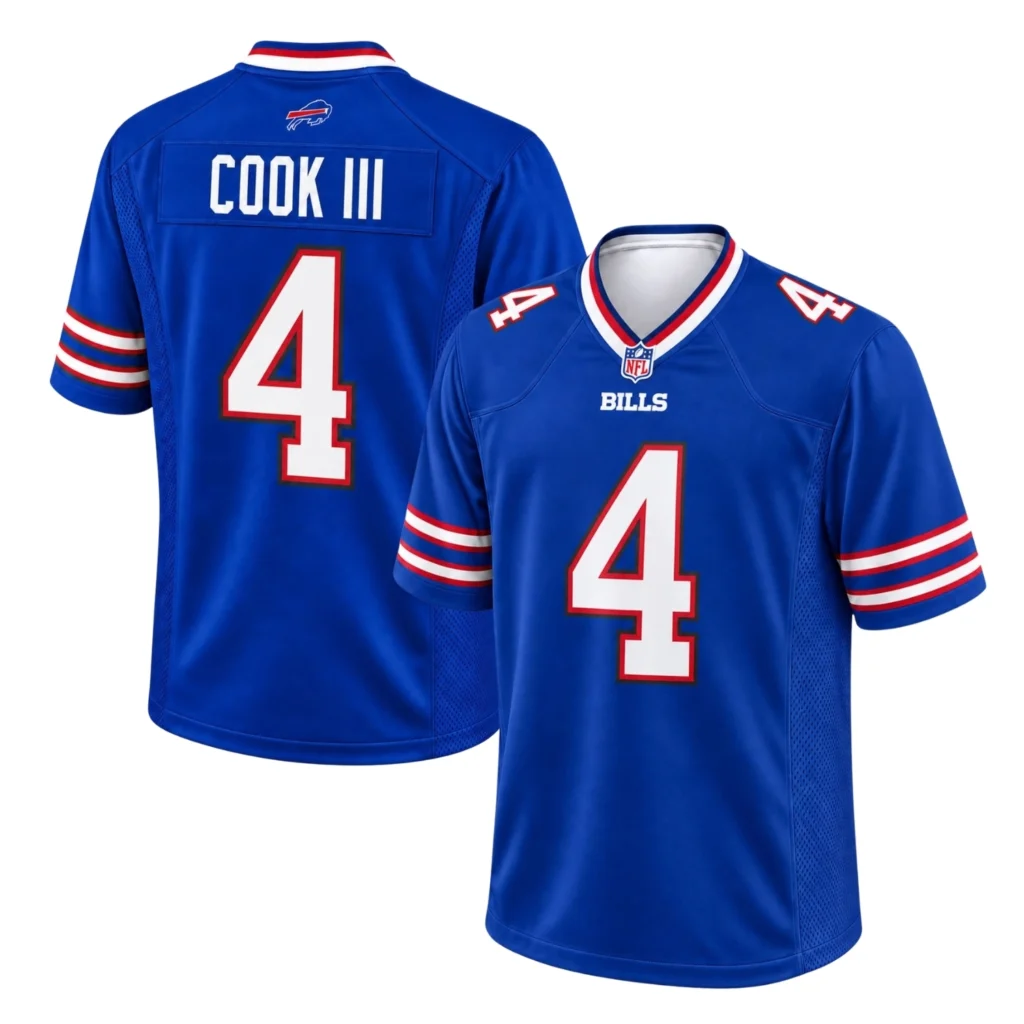 Buffalo Bills James Cook III Royal Jersey Vibrant Game Style