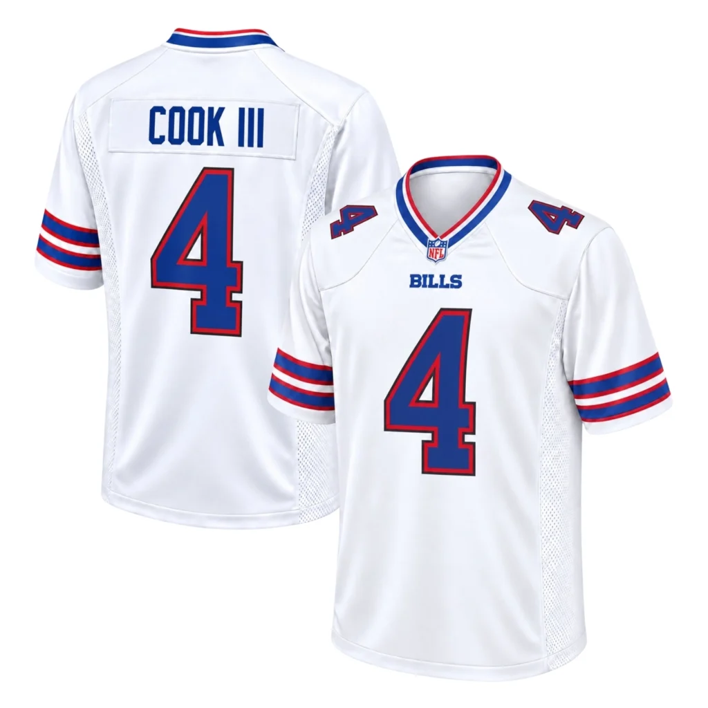 Buffalo Bills James Cook III White Jersey Brilliant Look