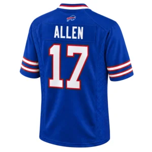 Buffalo Bills Josh Allen Blue Jersey Vibrant Royal Team Game