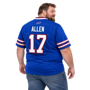 Buffalo Bills Josh Allen Blue Jersey Vibrant Royal Team Game
