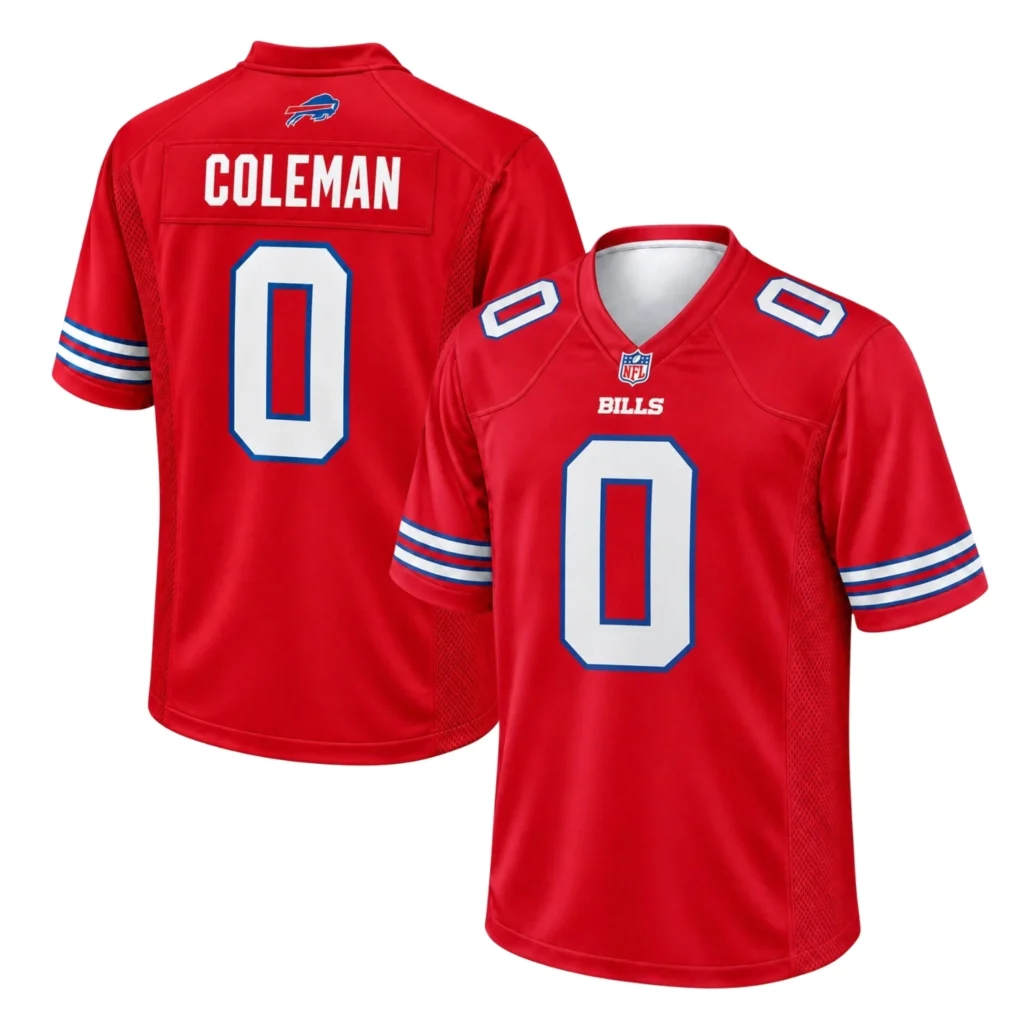 Buffalo Bills Keon Coleman Red Jersey Vibrant Style