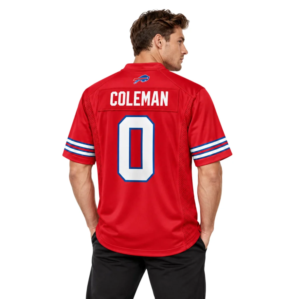 Buffalo Bills Keon Coleman Red Jersey Vibrant Style