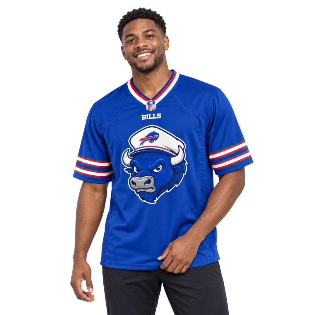 Buffalo Bills Royal Blue Jersey Amazing Mascot Design