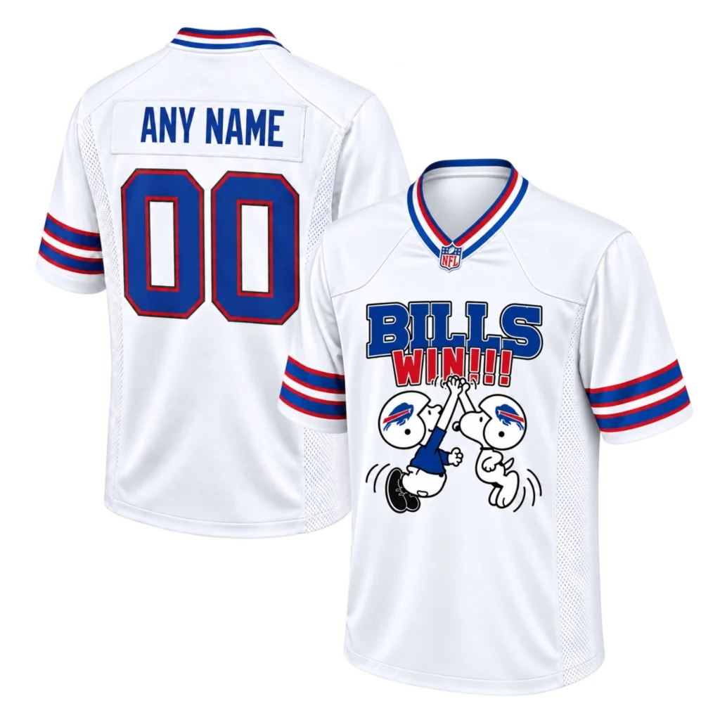 Buffalo Bills White Jersey Custom Adorable Snoopy Design