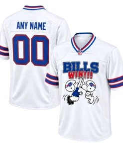 Buffalo Bills White Jersey Custom Adorable Snoopy Design