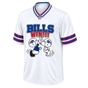 Buffalo Bills White Jersey Custom Adorable Snoopy Design