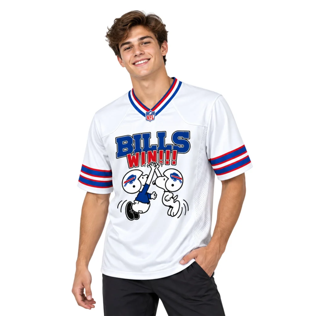 Buffalo Bills White Jersey Custom Adorable Snoopy Design