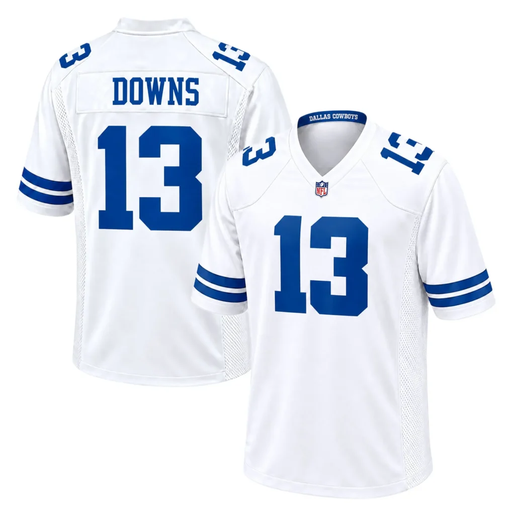 Caleb Downs Cowboys White Jersey Popular NFL Game Day Style