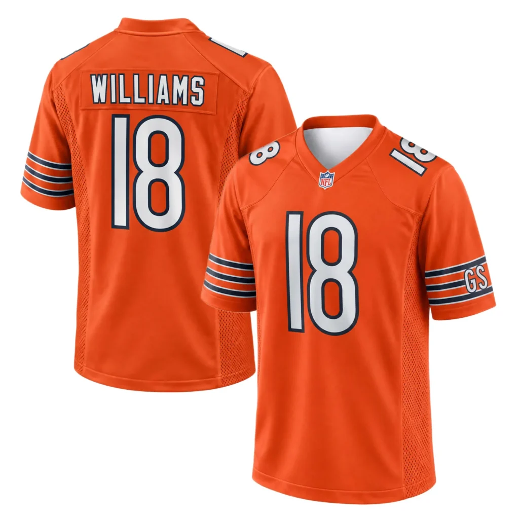 Caleb Williams Bears Jersey Orange Vibrant NFL Fan Gear
