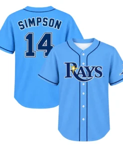 Chandler Simpson Tamba Bay Rays Jersey Bold Name & Number
