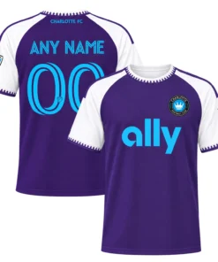 Charlotte FC Purple Jersey Custom Player Bold Style