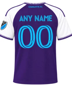 Charlotte FC Purple Jersey Custom Player Bold Style