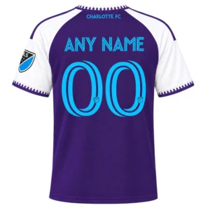 Charlotte FC Purple Jersey Custom Player Bold Style