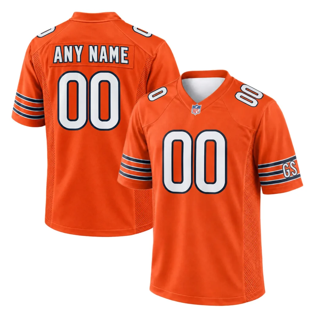 Chicago Bears orange Jersey Custom Bold Fan Apparel