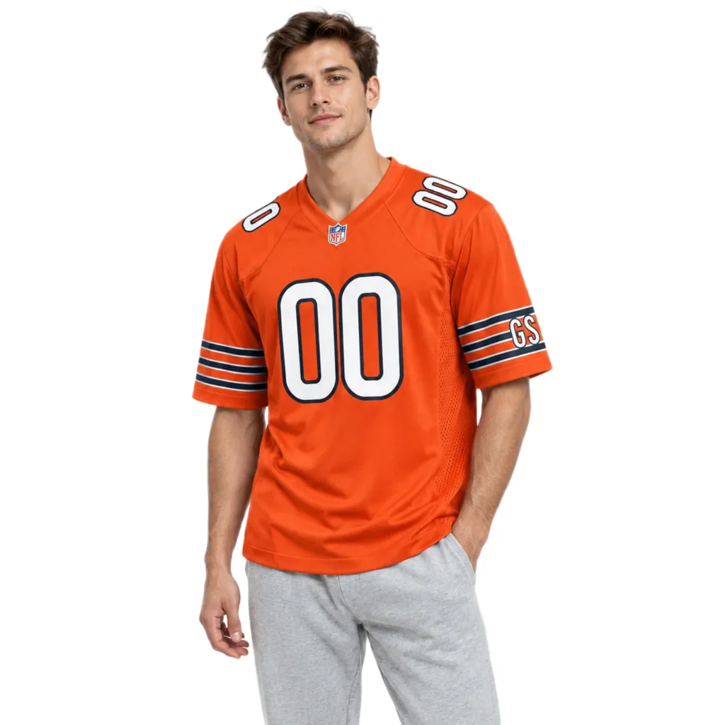 Chicago Bears orange Jersey Custom Bold Fan Apparel