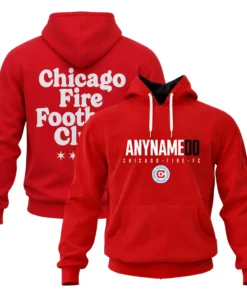 Chicago Fire Red Hoodie Custom Name and Number Bold Fanwear